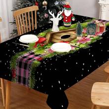 1/20 pièces Nappe de Noël, nappe de fond noir luxueuse avec motif de points rouges d'oiseaux, décoration d'ambiance de Noël, mise en place vibrante de table à manger, convient pour la cuisine, la table à manger, les fêtes, les pique-niques et les dîners en plein air