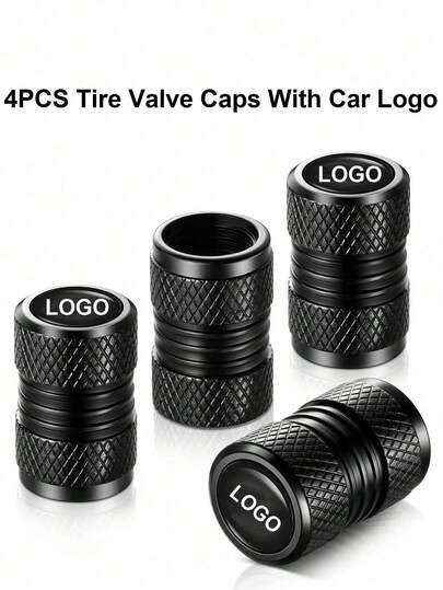 Easypie Selection 4 Pieces Tire Valve Covers, Valve Covers Suitable For Audi, Mercedes-Benz, BWM, Nissan, T Oyota, , Kia, Etc., Alloy Car Tire Covers, Corrosion-Resistant And Leak-Proof Car Accessories