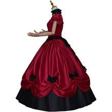 Women's Gothic Victorian Rococo Dress Civil War Southern Belle Tea Party Ball Gown Medieval Evening Dress - 紅色 - 查看 4