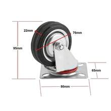 COSHANO Ruedas giratorias rueda loca 3" 76mm juego de 4 muebles plataformas mesas - Gris - Ver 4