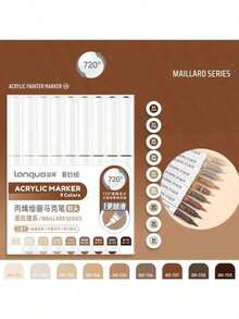 Juego de 9 colores de rotuladores acrílicos Languo, punta suave de gran capacidad, tonos de piel minimalistas tipo macarrón, gris, marrón, coloridos, bolígrafos de color negro, lápices de colores para dibujar personajes de dibujos animados para estudiantes, pinceles de arte DIY para grafiti y pintura, aptos para piedra, vidrio, cerámica, metal y otros materiales, disponibles en 45/126/171 colores
