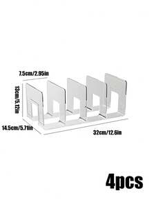 4件套透明衣柜收纳袋手提包隔板可拆卸柜架，适用于卧室、浴室、办公室等场所，实用书籍隔板L型收纳架，节省空间，可用作汽车收纳盒、抽屉整理器，透明四格收纳盒仅适用于小型手提包，也适用于衣柜衣物收纳，可用作衣橱隔板，收纳毛衣、袜子、裤子、牛仔裤、内衣等。
