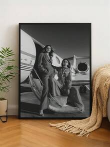 1 张无框黑白时尚海报 | Jet Set 生活方式墙面艺术 | 复古飞机摄影印刷品 | 时尚旅行海报 - 彩色 - 查看 6