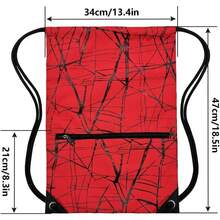 Drawstring Bag Sackpack - أحمر معدني - مشاهدة 2