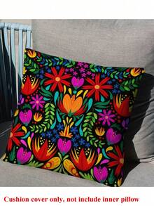 1/4pcs Bohemian Vintage  Printed Cushion Cover For Home Party Living Room Sofa Bedroom Bedside Decoration, All Seasons Square Waist Pillow Case Without Pillow Insert - Multicolor - View 9
