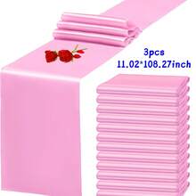 1/3/5 Packs Satin Red Table Runner 11.02*108.27 Inches Suitable For Christmas Birthday Wedding Party Banquets, Dinners, Banquets, Graduations, Family Gatherings, Theme Parties And Other Parties. - Multicolor - View 31
