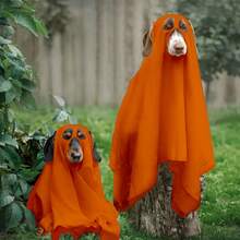 1pc Halloween Pet Dog Dress Up Ghost Cosplay Sheet COSPLAY Pet Accessories Halloween Halloween Costumes - White - View 11