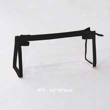 1pc PVC Transparent Triangle Pencil Case, Minimalist Back To School Student Large Capacity Zipper Storage Bag, Portable & Waterproof