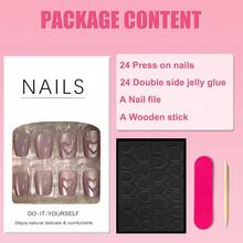 Press On False Nails - Heart & Cat's Eye - View 5