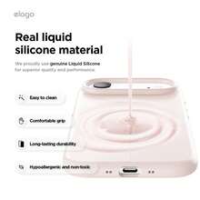 Elago High Quality Magnetic Liquid Silicone Case For IPhone Air, Compatible With MagSafe, Liquid Silicone Material, Protective Cover, Shockproof, Slim Phone, Fashion, Velvet - For Men, For Women, Luxury, Fashion, Minimalist - 可愛的粉紅色 - 查看 7