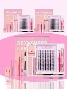 SEXYSHEEP 420pcs C-Curl Curly Cartoon False Eyelashes Mixed Set, Curled, Lengthening, Thick, Non-Shedding, Soft & Natural, 10-16mm Mixed DIY Eyelash Clusters, Natural Lengthening & Volumizing Long-Lasting, DIY Eyelash Extension Kit Includes Glue, Sealant, Remover Tool, Tweezers, Lash Brush & Curler, Suitable For Beginners To Use At Home Or Outdoor, Applicable For Daily Life, Parties, Music Festivals, Etc. - 黑色 - 查看 13