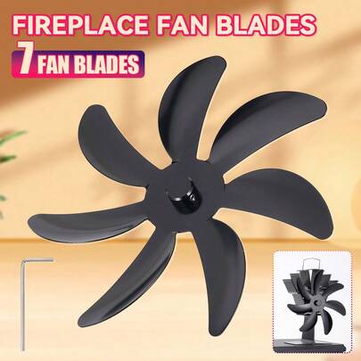Repuestos de 7 aspas de ventilador específicos para chimenea, de aleación de aluminio silenciosos y eficientes, accesorios convencionales para ventilador de chimenea