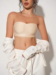 Peach Girl Beige Comfortable Front Closure Wireless Racerback Bra For Women - Beige - View 2