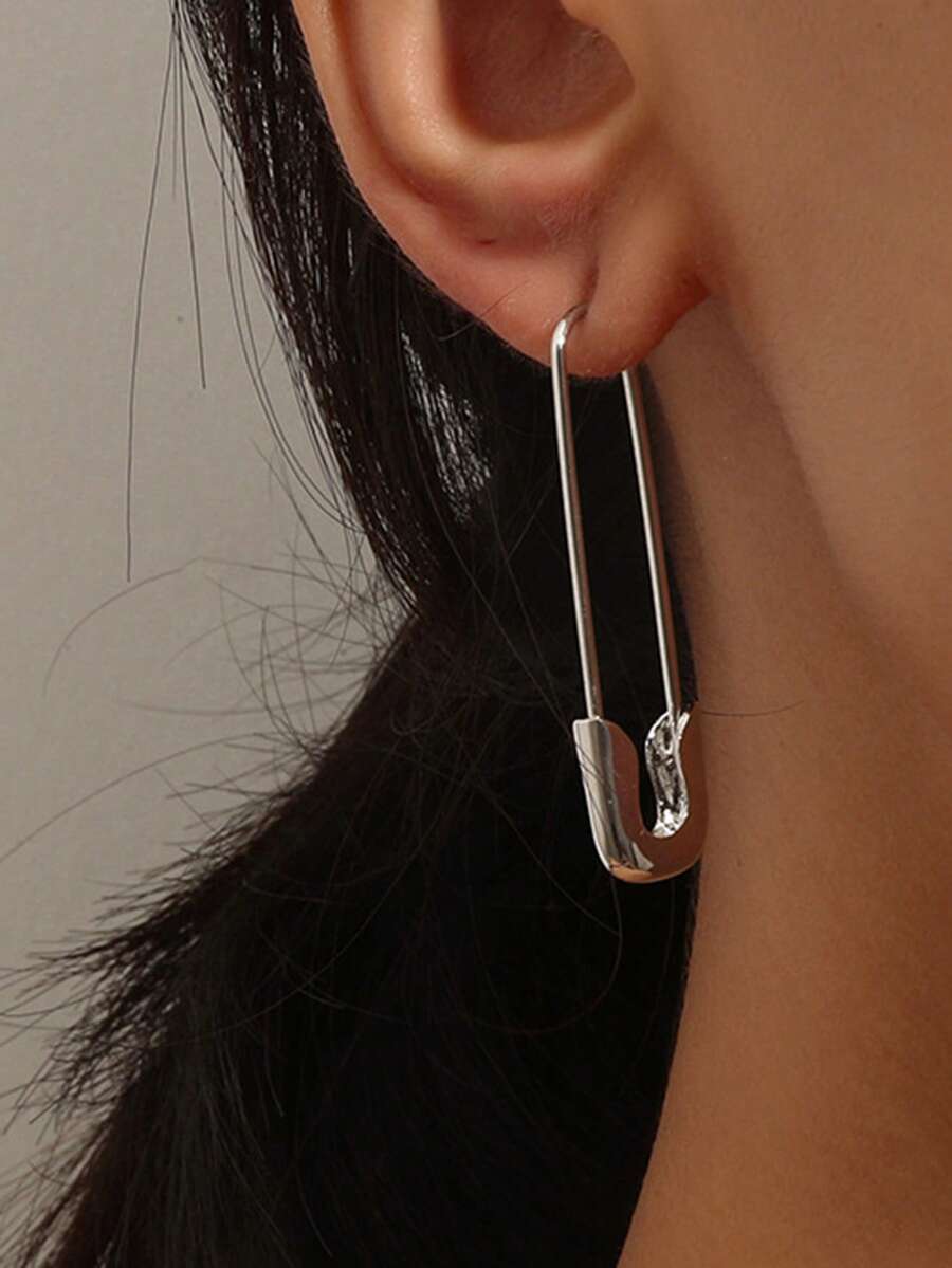 1 Pair Women's Fashion Brooch Earrings, Suitable For Daily Wear - Silver - View 1