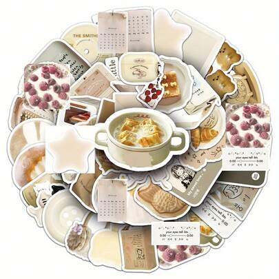 50PCS Oat Latte Ins Style Fun Cartoon Stickers Graffiti Vinyl Decoration Luggage Guitar Car Skateboard Notepad