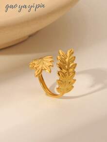 3 件 18K 金不锈钢时尚经典欧美风格光面镂空几何圆形扭曲戒指套装，适合女性日常佩戴、生日、母亲节礼物 - 金色 - 查看 4