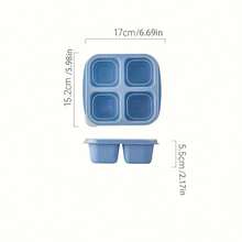 1pc 4-Compartment Snack Container, Reusable Meal Prep Container With 4 Dividers, Bento Lunch Box, Divided Meal Tray, Picnic Camping Food Container, Suitable For School, Cafeteria, Back To School, Home Kitchen For Teens