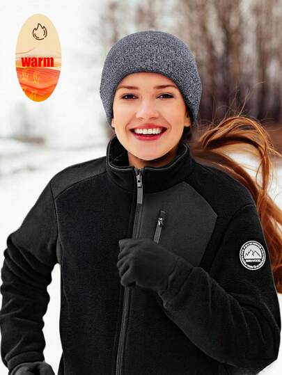 Women's Outdoor Stand Collar Fleece Jacket Liner Sweatshirt, Plush Comfortable Breathable Skin-Friendly For Hiking & Travel, Versatile