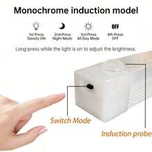 1条10/20/30/50厘米USB充电式LED灯带，带人体感应器 - 适用于橱柜、衣柜和走廊，无线人体感应LED灯带，橱柜下照明，可充电磁吸式夜灯，适用于走廊、厨房橱柜、衣柜、房间装饰 - 單色感應燈 - 查看 8