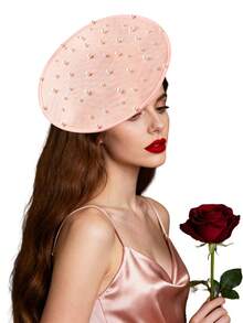 1pc Tea Party Faux Pearl Fascinator Hat For Women Kentucky Headwear Derby Pillbox Church Hat For Cocktail Wedding Fascinator Headband Mini Hats Tiny Hats Mini Top Hat Mini Cap, School Stuff, Gifts, Hair Accessories, Classy, Festival Outfits, Rave Accessories, Gala Night - Multicolor - View 7