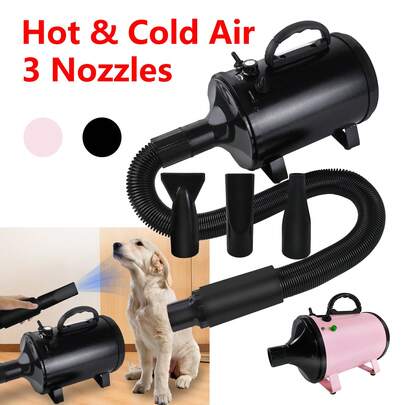  HSHa Pet Hair Dryer For Dogs, High Power Dog Stuff, Adjustable Speed Pet Water Blower Machine 3 Nozzles & Hose For Dog Grooming Pet Grooming Vacuum & Dryer