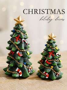 1 件迷你圣诞树装饰、桌面装饰、节日派对用品 - 彩色 - 查看 1
