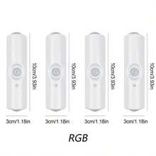 1pc Motion Sensor Night Light, Magnetic Wall Lamp, Detachable Lighting Can Be Stuck On Wall, With Lens, Illumination From Top And Bottom, Rechargeable USB LED Light Stick For Wireless Stairs, Indoor Wood Wall Closet Corridor Staircase