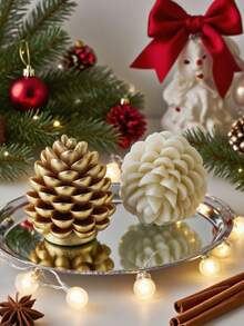 1pc 3D Christmas Pine Cone Silicone Mold For DIY Candles/Aromatherapy Devices/Resin Gypsum Crafts - Easy To Demold, Reusable With Fine Texture, Ideal For Holiday Decor & Christmas Gifts (Durable & Flexible)
