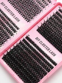 640簇D型卷翘个人假睫毛，自然浓密睫毛册，睫毛长度8-16mm，可自由搭配组合，打造自然蓬松的猫眼效果，适合任何场合，新手友好 - D - 查看 3
