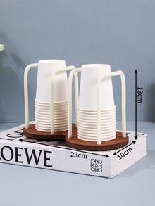 Wood Bathroom Cup Holder 3oz-12oz, Stylish Walnut Disposable Cup Dispenser, Plastic Mouthwash Cup Storage Organizer For Cups (Under 3.35in Diameter) -Perfect For Office, Kitchen, Gym, School Or Cafes(Need To Required)