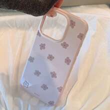 GUCADI 1pc Smoke Blue INS Style White Daisy Full Coverage Soft Phone Case, Compatible With Iphone 16/15/14/13/12/11 Series