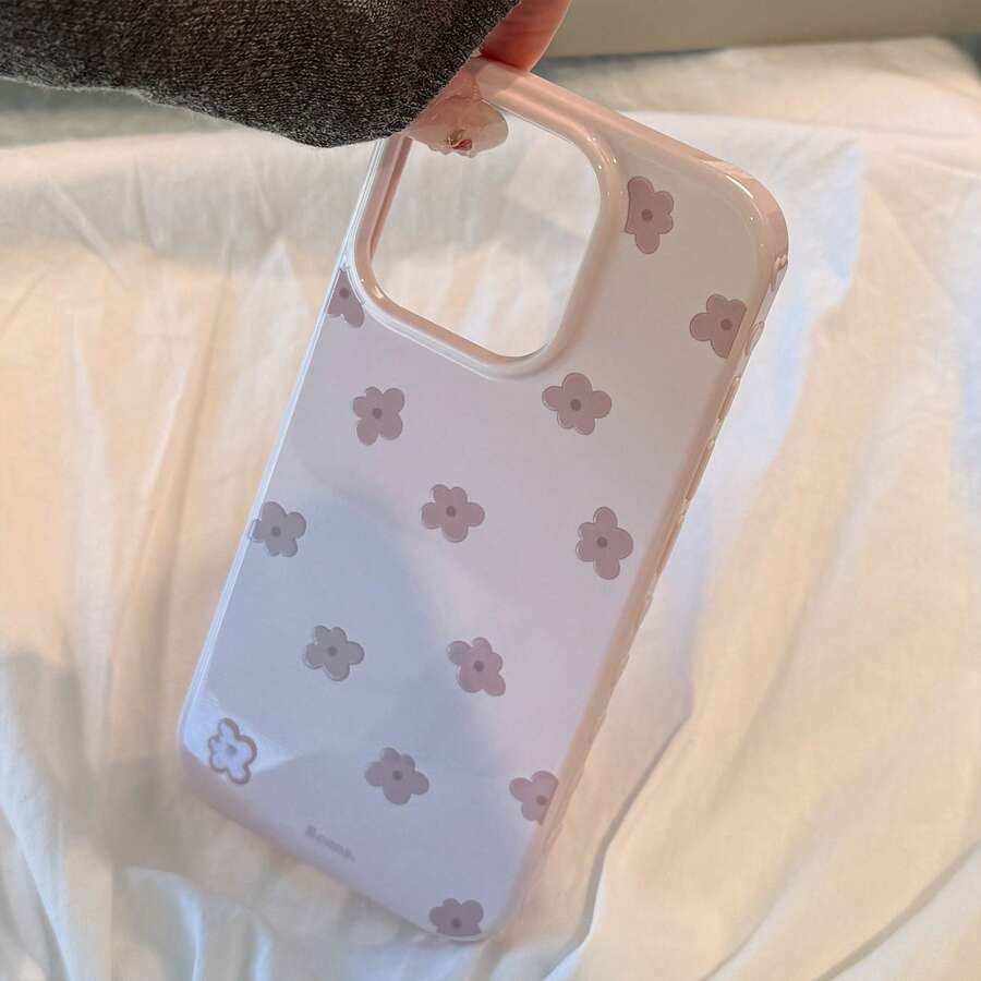 GUCADI 1 件烟蓝色 INS 风格白色雏菊全覆盖软手机壳，适用于 16/15/14/13/12/11 系列 - 烏莓紫 - 查看 1