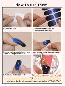 Miếng dán móng tay tự dính màu vàng kim loại, bạc ánh gương, chống thấm nước và bền lâu, thích hợp cho phong cách rock, punk, thời trang và nghệ thuật làm móng. - Nhiều màu - Xem 7