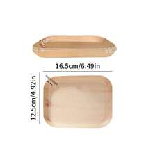 10/20pcs Disposable Rectangle Plates Compostable Wood Grain Paper Tray Bread Dish Dinner Paper Plate Disposable Table Accessorie - Short Plates - View 2