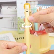 12/8/4pcs Cute Zoo Theme Erasable Gel Pens, Blue Ink Pen With Eraser Clear, Twist-Up Gel Pen, Smooth Writing Comfortable To Use For Note Taking Marking School Office Journaling Supplies - Multicolor - View 4