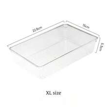 4-Piece Acrylic Drawer Organizer Set, Transparent Plastic Makeup Tray Trays For Vanity, Bathroom, Jewelry, Cosmetics, And Small Tools Storage Boxes, Kitchen Utensil Divider Boxes For Desk, Table