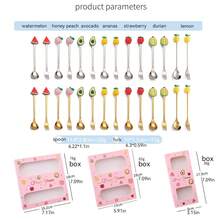 Stainless Steel Spoon And Fork Set, Cartoon Fruit Figurine Spoon And Fork Combination Set, Holiday Gift Set, Souvenir Spoon And Fork Fruit Fork Gift Box
