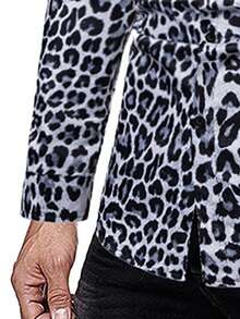 Men's Leopard Print Shirt, Casual Turndown Collar Slim Fit Button Down Long Sleeve Shirt, Outdoor Casual, Suitable For All Seasons