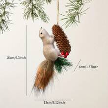 1 Piece, Christmas Decoration, Cute And Lifelike Squirrel Figurine, Suitable For Christmas Tree Decoration, Party Arrangement, Garden Display, Or Store Desk Embellishment - No Power Supply Required