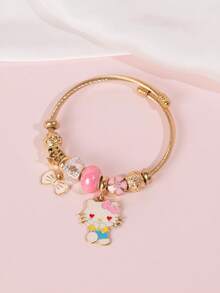 Sanrio Sanrio Hello Kitty Gold Bracelet,Cute Hello Kitty Pendant Bracelet,The Size Of The Bracelet Is Adjustable