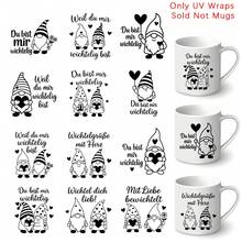 12pcs German Christmas Themed Gnome Pattern UV DTF Transfer Stickers - You Are My Gnome Christmas Heart Pattern Self-Adhesive Flowers, Suitable For Mugs, Bottles And Laptops - Multicolor - View 1
