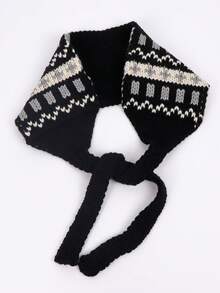 1 Stück Acryl Ohrenschützer, Damen Outdoor Ohrenwärmer, koreanische Mode vielseitig gestrickter Ohrenwärmer mit Zugband, faltbares & verstellbares Design für kleine Gesichter