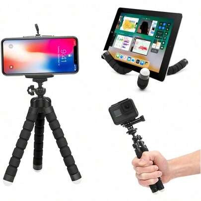 8-beiniges Stativ, universeller lässiger Handyhalter, tragbares Kamera-Stativ mit Handyklammer