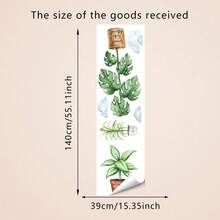 Autocollants muraux de plantes vertes en pot à l'aquarelle, autocollants muraux décoratifs en PVC amovibles à grandes feuilles vertes, décoration murale de nuages, décoration de printemps pour la maison, la chambre à coucher, le salon, l'arrière-plan TV, le bureau, la salle de classe, décoration murale