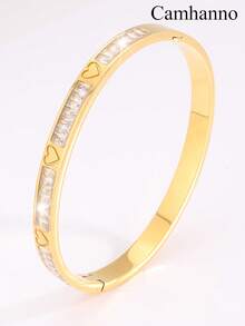 Camhanno A Delicate And Stylish Stainless Steel Heart-Shaped Decorative Bracelet (Gift Box Set), Suitable For Party And Gathering Scenes, Is A High-Quality Gift That Adds Charm. Fashionable And Exquisite Accessories For Daily Wear And Parties