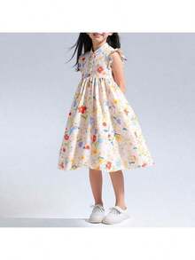 Young Girls Dresses - Beige - View 1