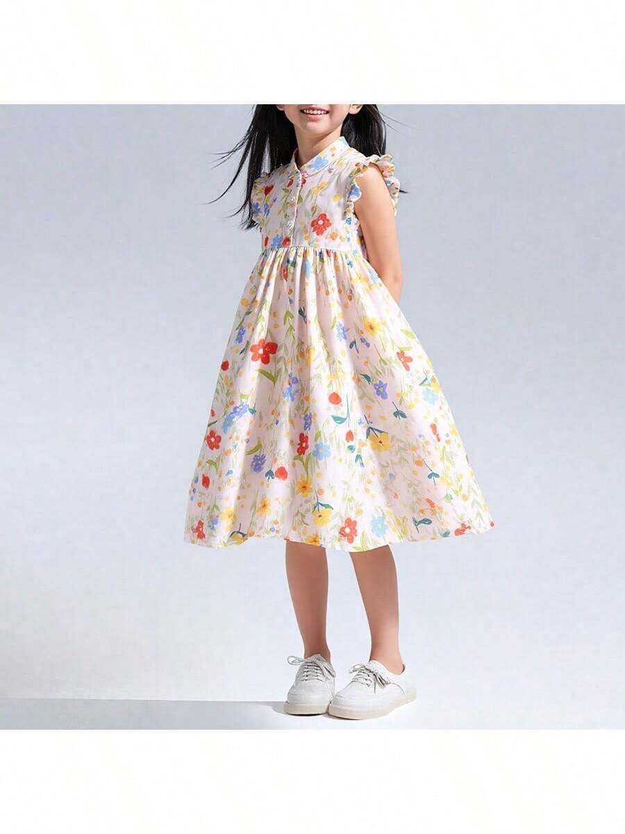 Young Girls Dresses - Beige - View 1