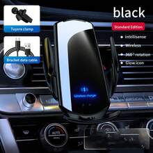 AmSengo 自动夹紧智能感应15W无线车载充电器Qi手机支架车载无线充电器支架360°旋转兼容 16/15/14/13/12/11 - 黑色 - 查看 11