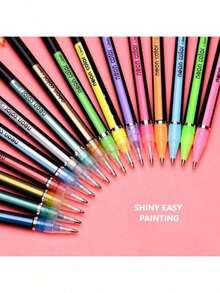 60/48 Pack Neon Color Gel Ink Rollerball Pens Set, 1.0mm Fine Point, Assorted Fluorescent Colors, Durable Plastic Material For Students And Journaling