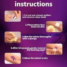 20 Hojas Mariposa Reactivo Glow tatuajes temporales, Neón Blacklight Reactivo Lindo Tatuajes Pegatinas, Impermeable Lovely Party Supplies Decoración,, Regalo (Colorido) V2PB - Vistoso - Ver 8